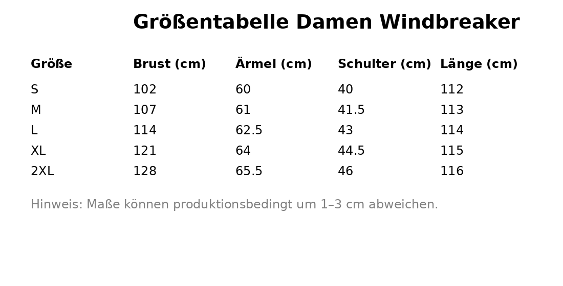 Damen Windbreaker Jacke – Schlicht & Vielseitig
