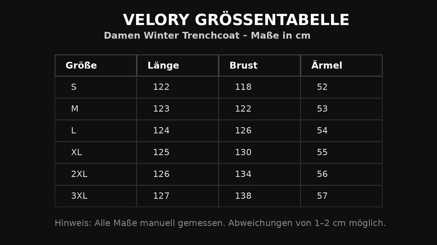 Damen Winter Trenchcoat mit Gürtel – Doppelreiher & Revers