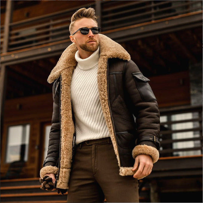Winterjacke – Herren | Gefütterte Premium-Jacke mit Fellkragen