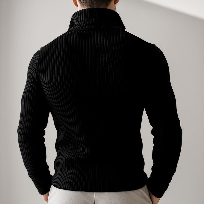 Herren Strickjacke mit Reißverschluss & Stehkragen – Warm & Modern