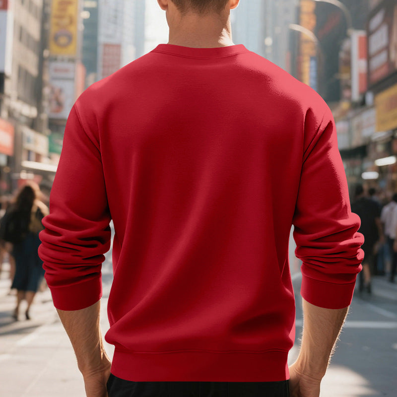 Herren Fleece-Pullover mit Rundhalsausschnitt – Locker & Warm