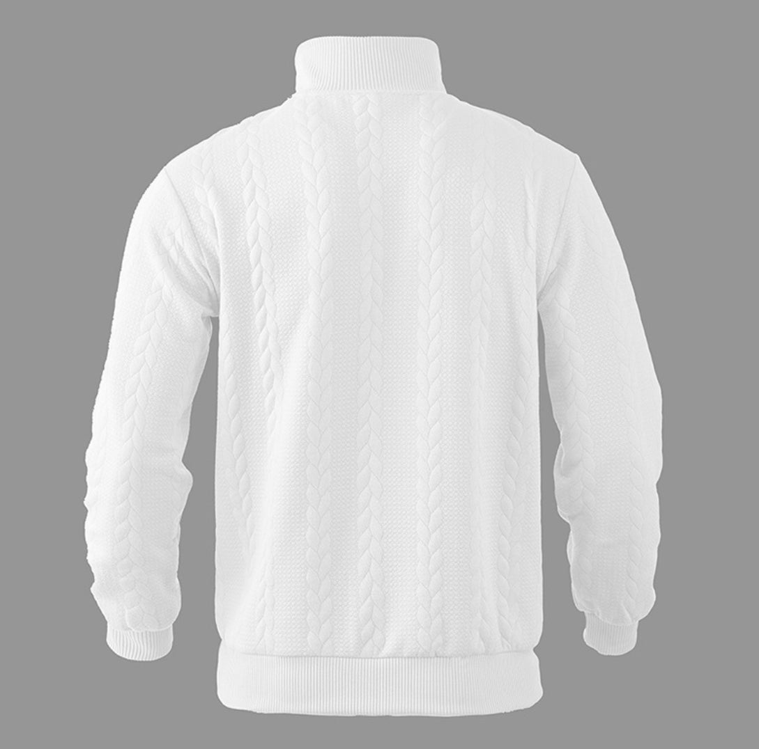 Herren Strickpullover – Warmer Winterpullover mit Reißverschluss | Weiches Jacquard-Muster | Kuschelig & Stilvoll