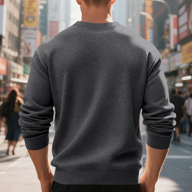 Herren Fleece-Pullover mit Rundhalsausschnitt – Locker & Warm