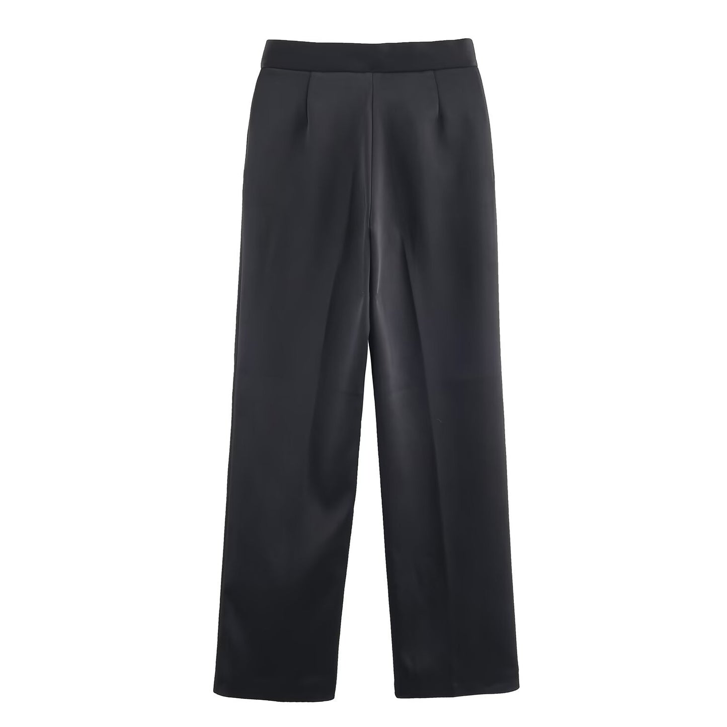 Damen Satin Zweiteiler – Blazer & High-Waist Hose