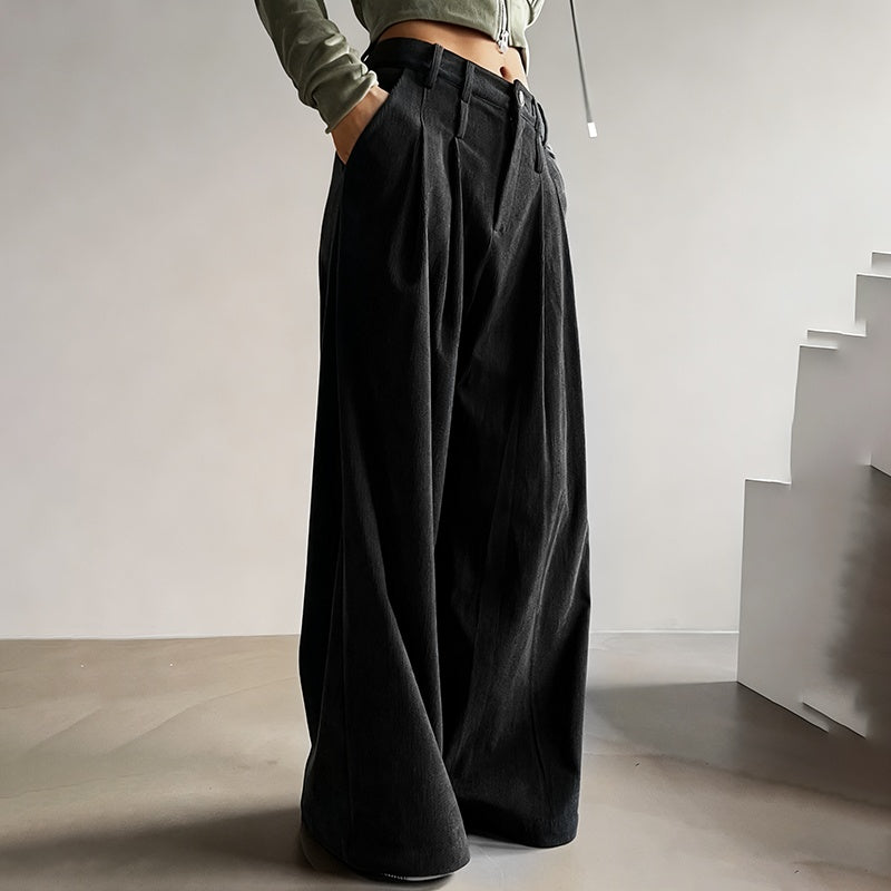 Damen High-Waist Plisseehose – Wide Leg & Elegant