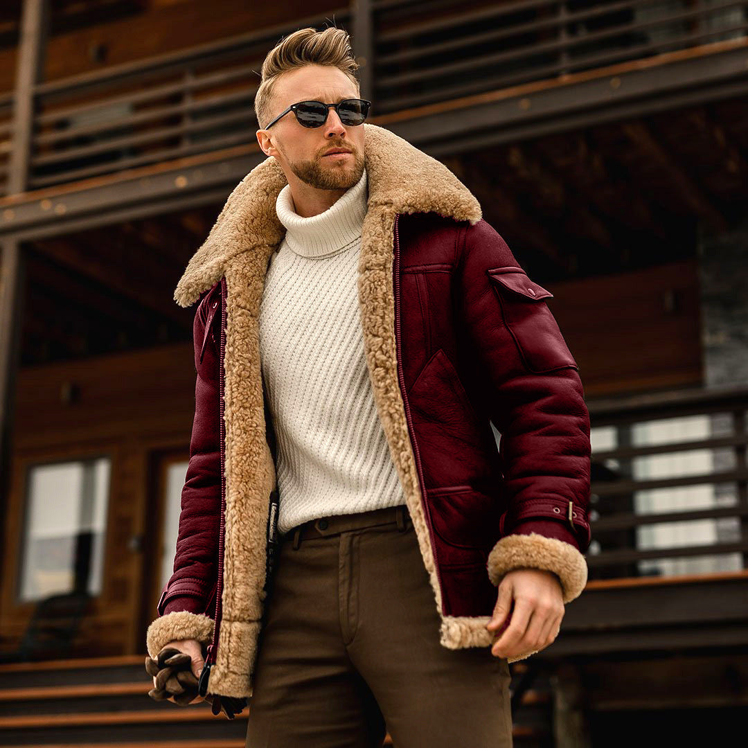 Winterjacke – Herren | Gefütterte Premium-Jacke mit Fellkragen