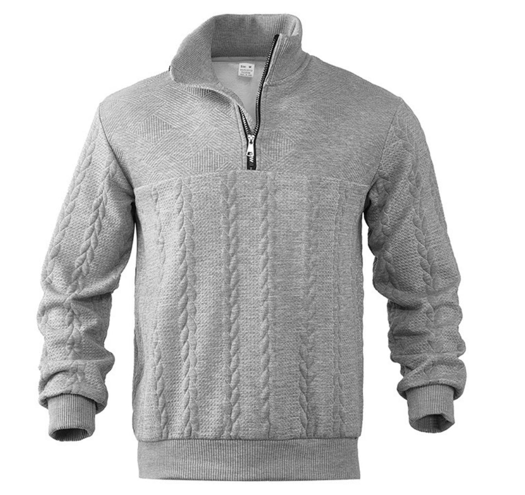 Herren Strickpullover – Warmer Winterpullover mit Reißverschluss | Weiches Jacquard-Muster | Kuschelig & Stilvoll