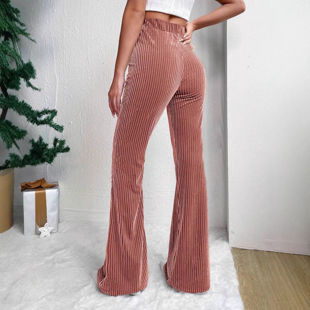 Damen High-Waist Cordhose – Wide Leg & Retro-Flare