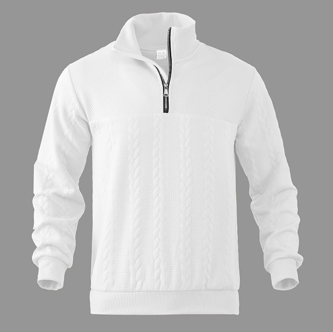 Herren Strickpullover – Warmer Winterpullover mit Reißverschluss | Weiches Jacquard-Muster | Kuschelig & Stilvoll