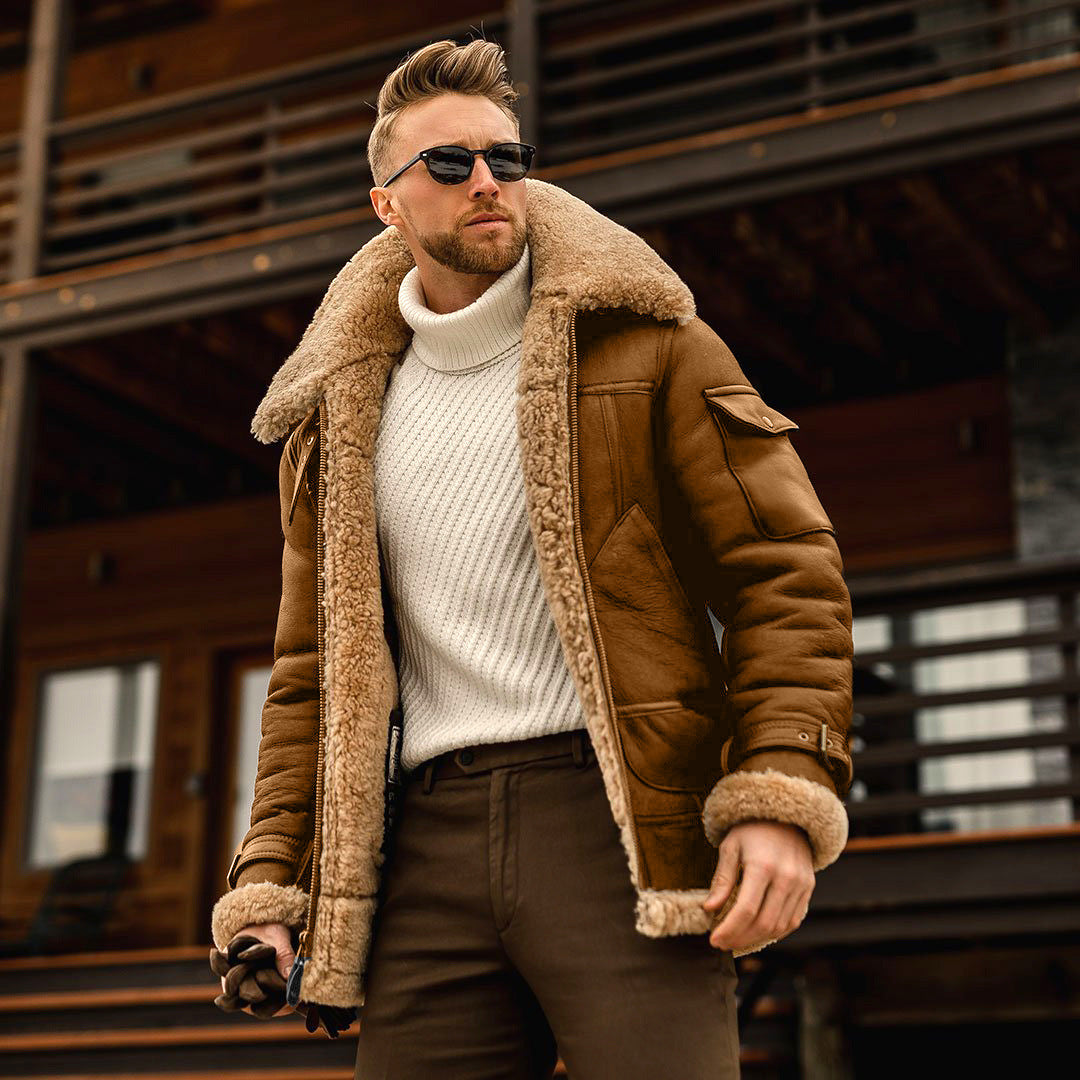 Winterjacke – Herren | Gefütterte Premium-Jacke mit Fellkragen