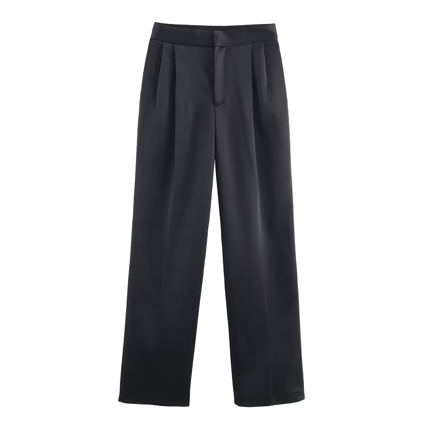 Damen Satin Zweiteiler – Blazer & High-Waist Hose