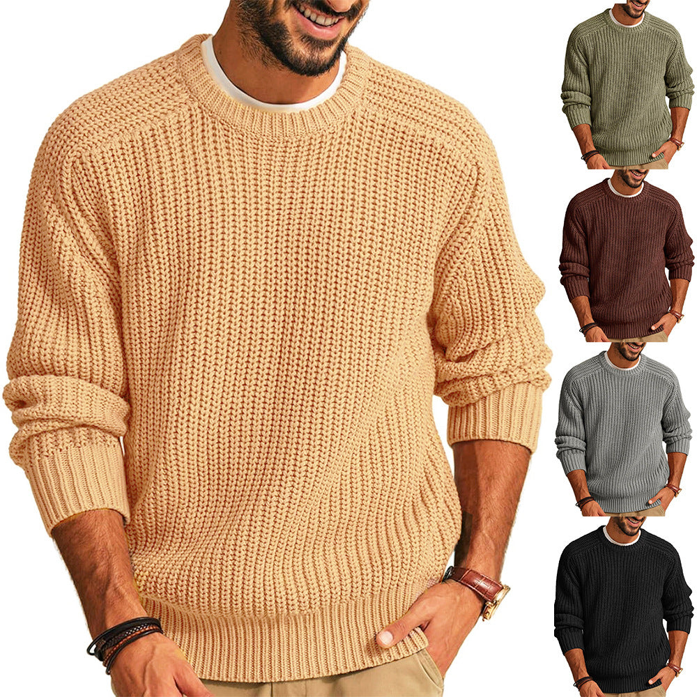 Retro Knit – Herren Rundhals-Pullover