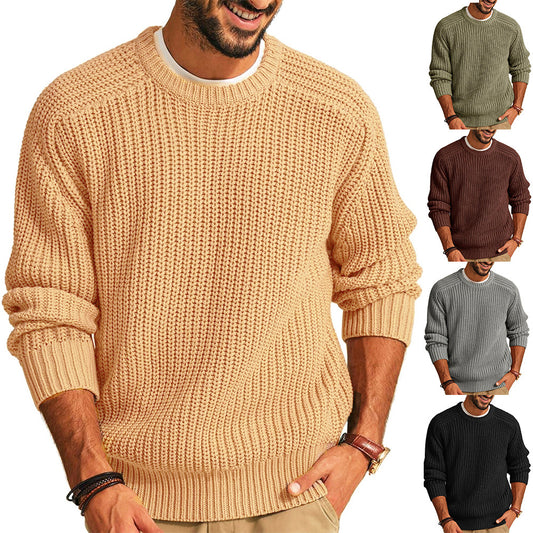 Retro Knit – Herren Rundhals-Pullover