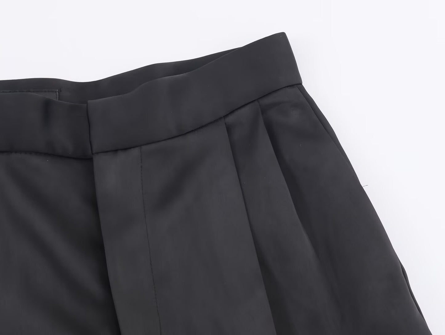 Damen Satin Zweiteiler – Blazer & High-Waist Hose