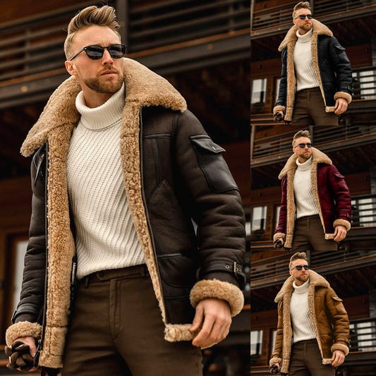 Winterjacke – Herren | Gefütterte Premium-Jacke mit Fellkragen
