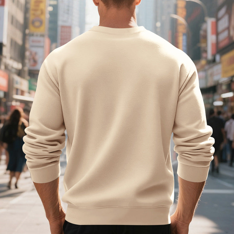 Herren Fleece-Pullover mit Rundhalsausschnitt – Locker & Warm