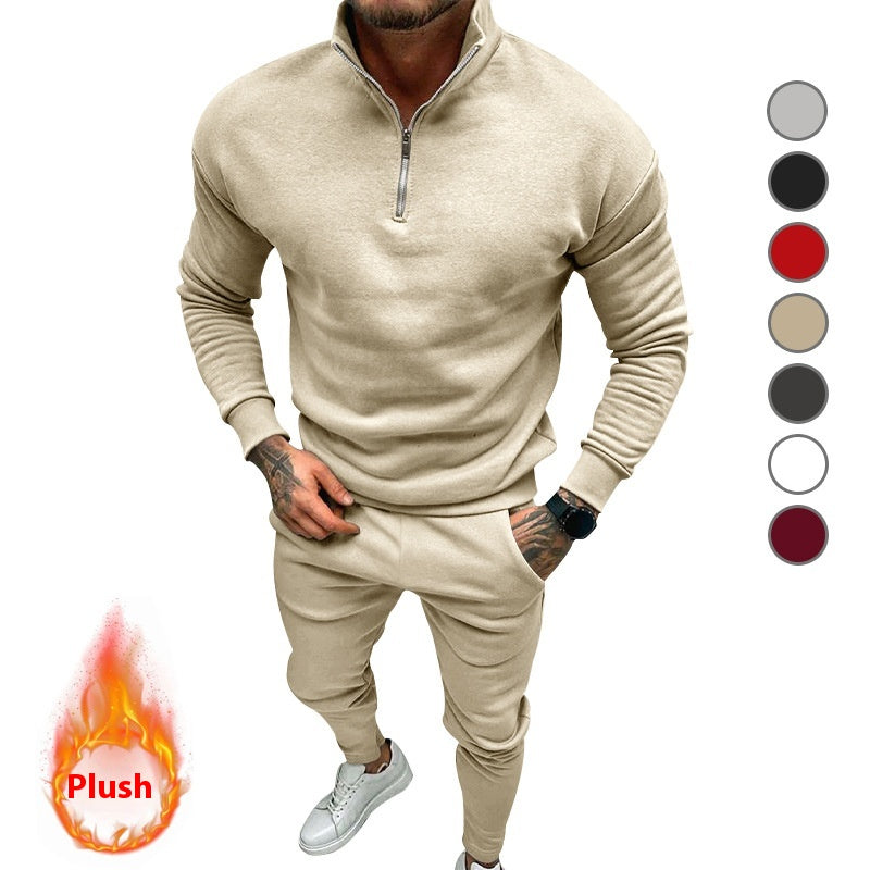 Herren Fleece-Zweiteiler – Warmes Sweatshirt & Hose im Casual-Look