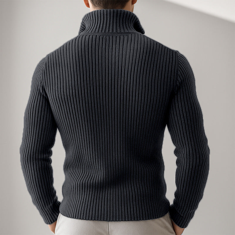 Herren Strickjacke mit Reißverschluss & Stehkragen – Warm & Modern