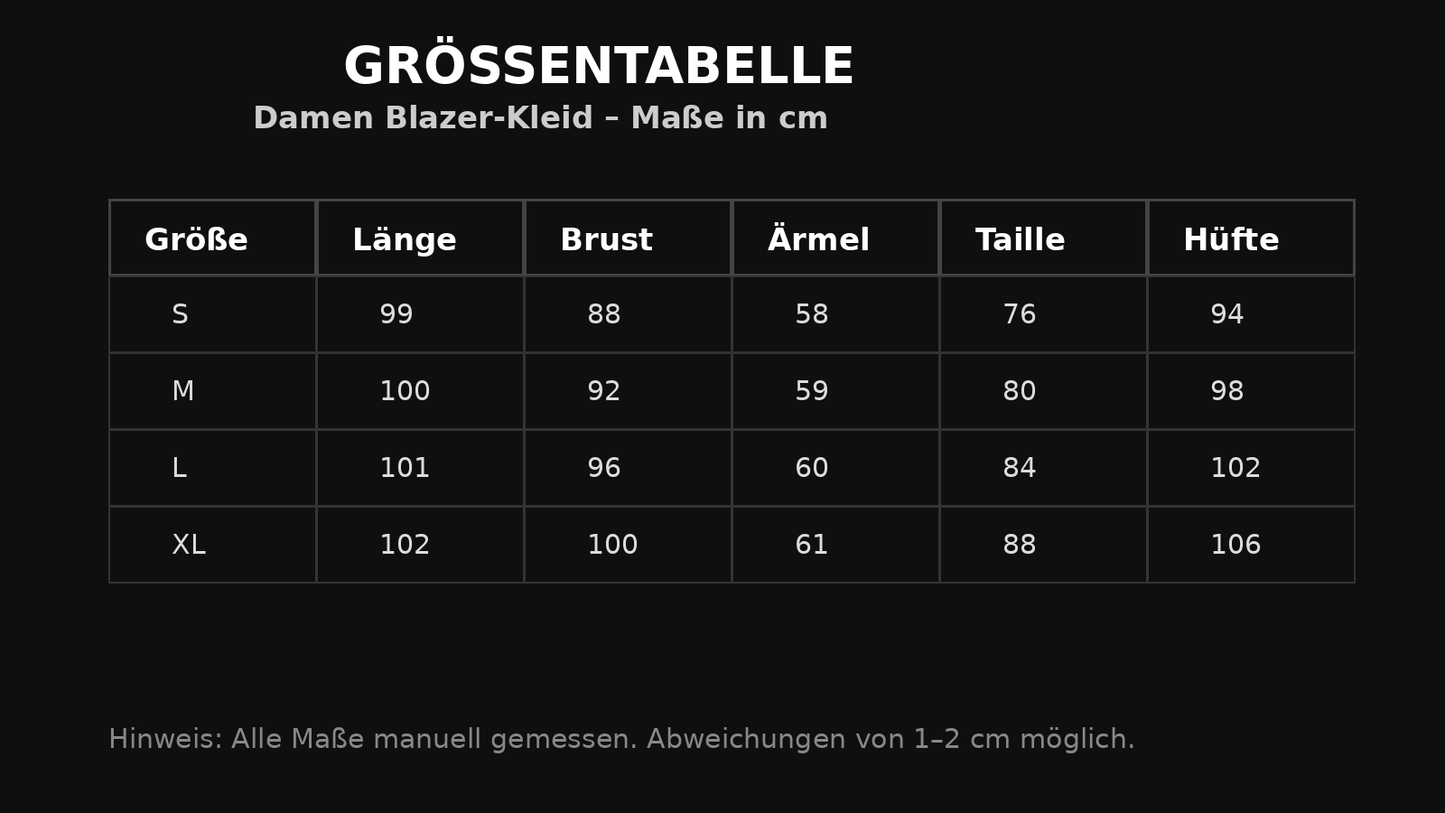 Damen Blazer-Kleid – Doppelreiher mit Revers