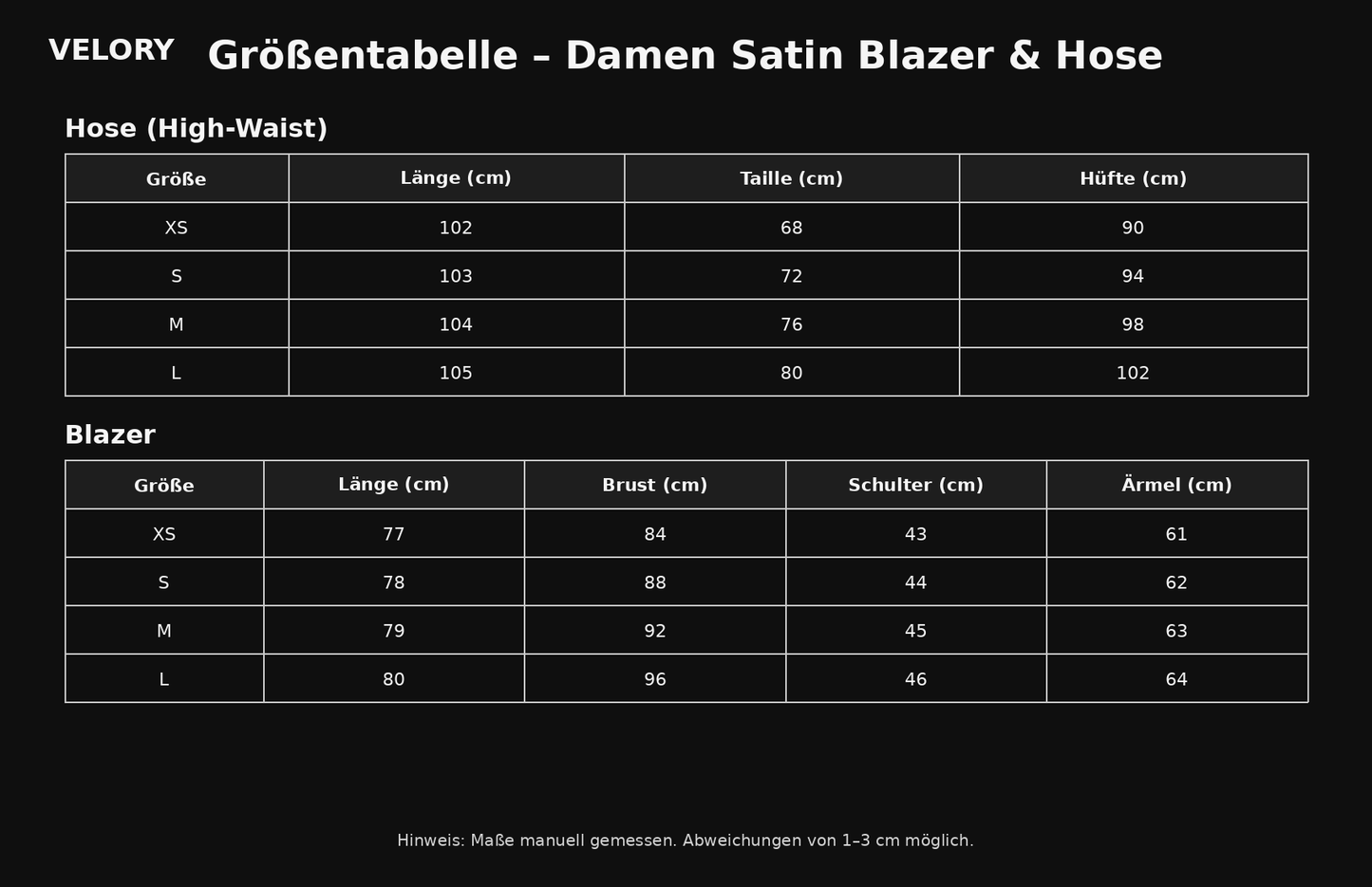 Damen Satin Zweiteiler – Blazer & High-Waist Hose